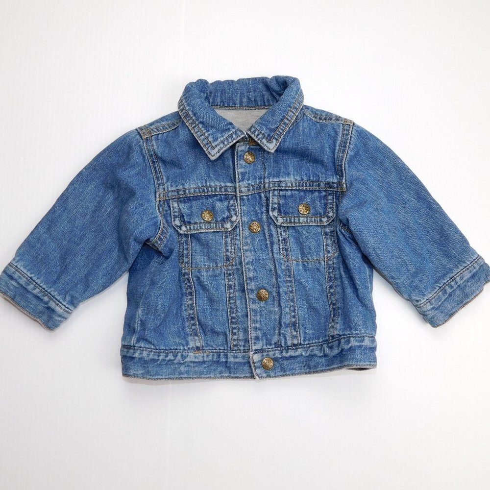 The Children's Place Jersey Lined blue Denim Jean Jacket Baby Boys 6-9 months
